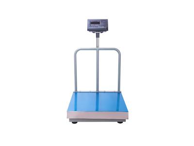 Báscula electrónica de acero inoxidable personalizable de 500 kg con barandilla
