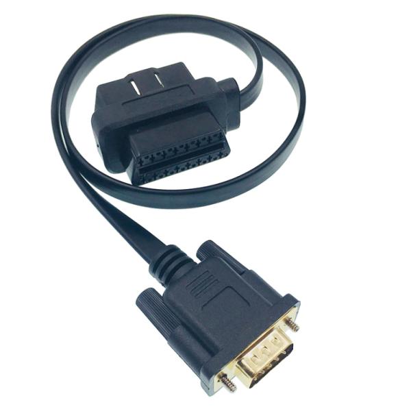 24v OBD2 Male Connector with MOLEX Connector OBD2 Flat Cable Featuring ABS/PVC Material and Pins Plating Nickel/Golden