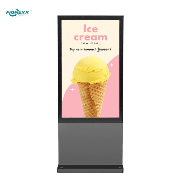 800-2500cd/M2 High Brightness Outdoor Digital Totem 55 Inch Aluminum Profile