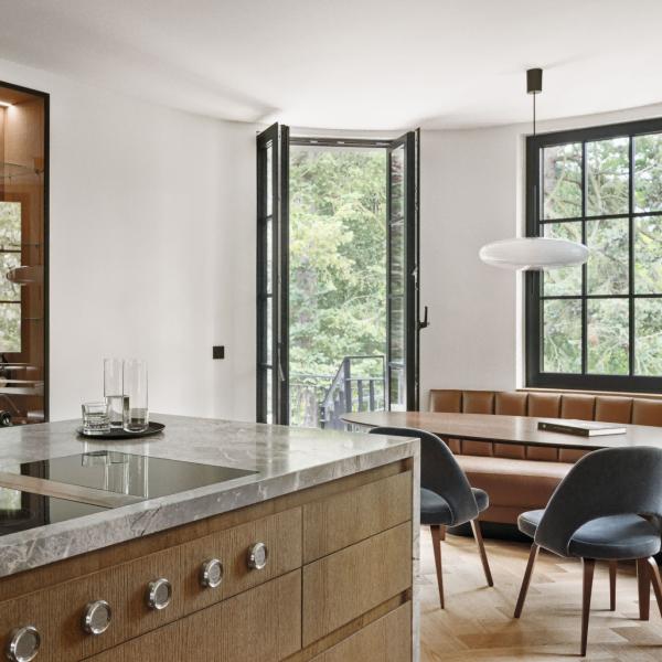 Manufacturer Customized Modern Flat Panel Modern Designs Wood Veneer Kitchen Cabinets For Builder