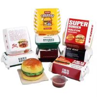 Boîtes de restauration rapide imprimées sur mesure Emballages en papier kraft de qualité alimentaire pour les hamburgers Chiens frits
