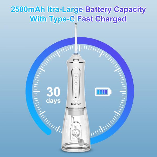Cordless Water Flosser Teeth Cleaner 21W Travel IPX7 Waterproof Dental Floss Irrigator