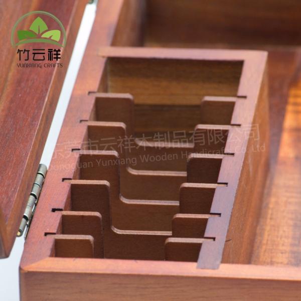 Impresión roja de acacia de madera Kit de herramientas DIY de propietario de la caja de herramientas organizador regalo para el Día del Padre decoración personalizada del hogar