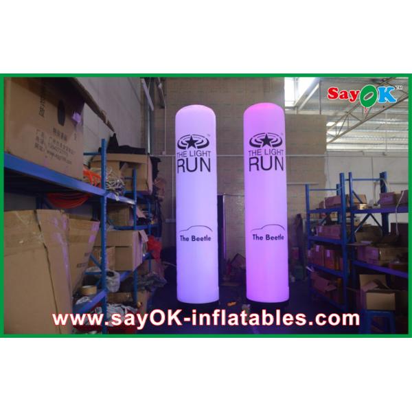 White Oxford Cloth Inflatable Pillar 2m / 2.5m / 3m For Wedding Decoration
