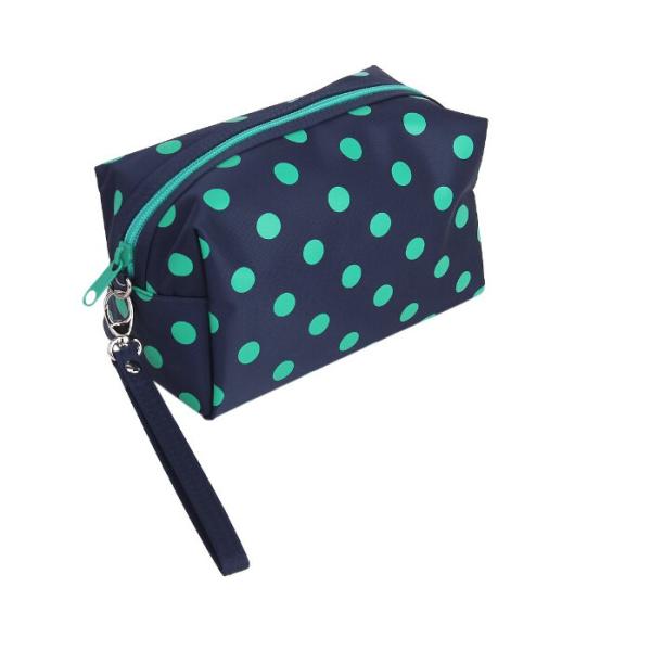 Multi Colored Compact Zipper Pencil Bag Ladies Cosmetic Pouch Polyester