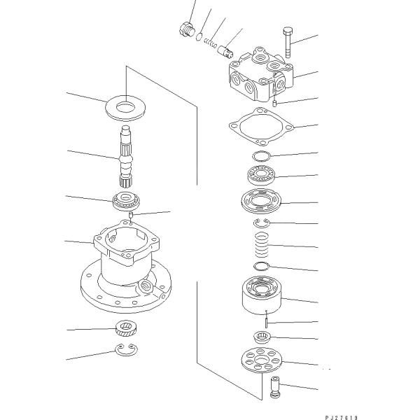 PC40-7 PC45 Свинговый мотор экскаватора 708-7T-00122 708-7R-00190 Свинговый мотор