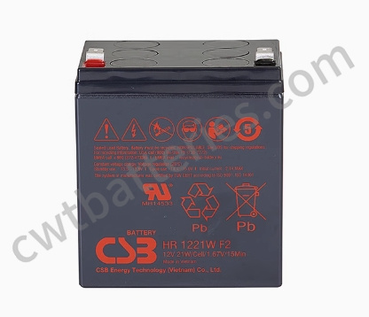 12V 21Wh Rechargeable Vrla Valve Regulated Lead Battery Sealed Lead Acid CSB HR1221W F2