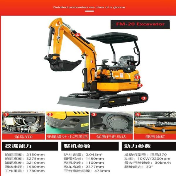 Easy Moving Hydraulic Crawler Excavator 1ton High Temperature Resistant