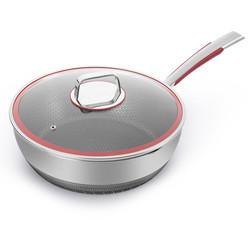 Factory Price 30 Cm Cookware 18/10 Stainless Steel Frypan Non Stick Honeycomb Fry Pans With Stainless Steel Handle