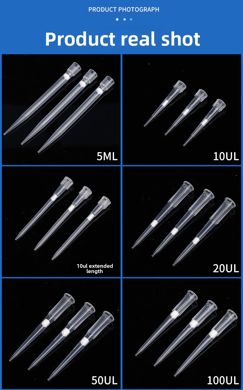 20ul 10ul Filter Pipette Tips Sterilized Plastic Filter Tip Disposable Laboratory Consumables Extended Pipette Tip