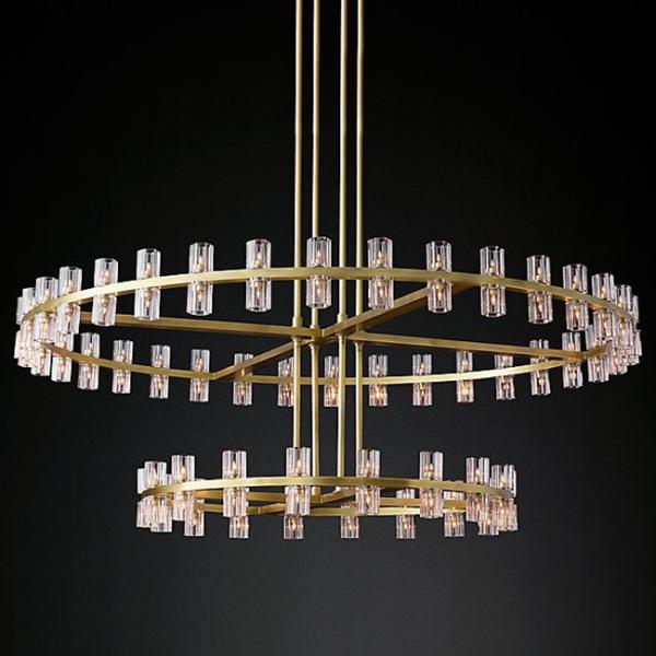 Led Crystal Luxury Chandelier American Minimalist Villa Hotel Soft Decoration Light
