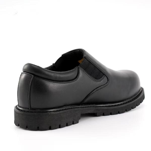 Goodyear Welted Chef zapatos negros de cuero de grano completo zapatos de trabajo resistentes al deslizamiento