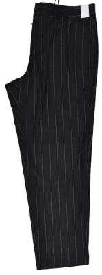 Adults Tailored Suit Trousers Slim Fit Casual Black Stripe Breathable