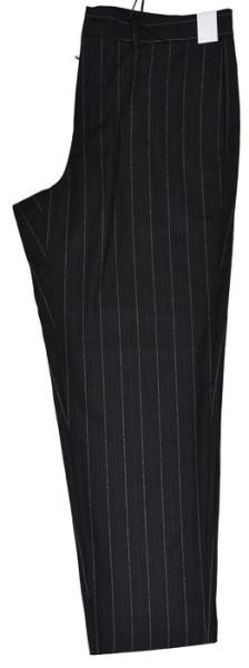 Adults Tailored Suit Trousers Slim Fit Casual Black Stripe Breathable
