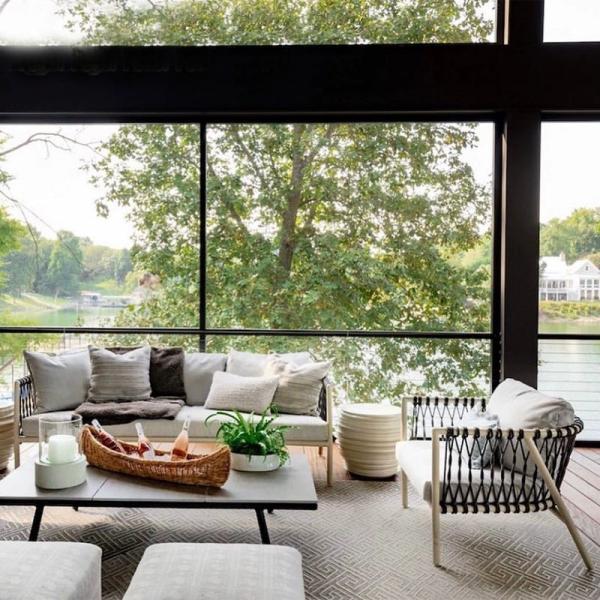 Chaise en rotin de pique-nique extérieur en acier avec couleur optionnelle et 2 ans