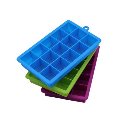 Grande molde reusável do cubo de gelo do silicone da cavidade do quadrado 15