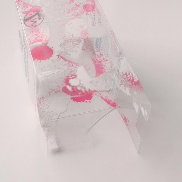 Fancy Pink Printed Small Pink Storage Boxes Plastic Cosmetic Packaging With Hanger 4 X 4