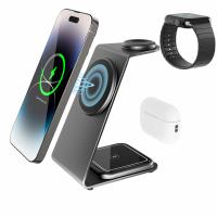 Magnétique cadeaux électroniques personnalisés 3 en 1 chargeur de bureau Magsafe 15W sans fil