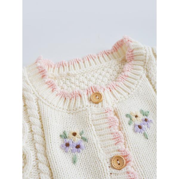 2023 spring and autumn hot sale sweet and lovely solid girls knitted sweater cardigans