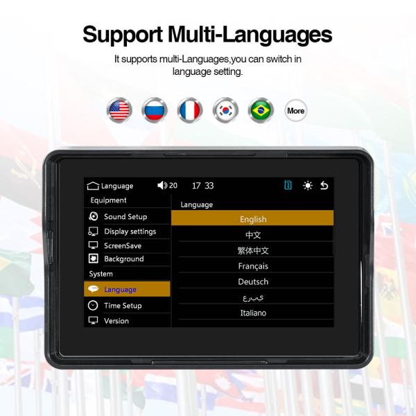 5Inch GRANDnavi Portable Navigation Device for Motorcycle Waterproof IPX6 CarPlay and Android Auto