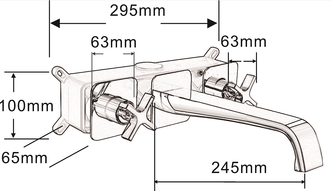 X Cross Widespread Bathroom Wash Basin Taps Mixer Faucet 3 Hole Polished Chrome Solid Brass