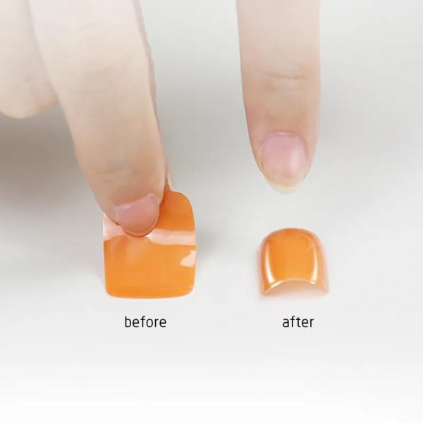 3D Gel Nail Wraps Semi-Cured Gel Strips with Solid Color and Long-Lasting Effect