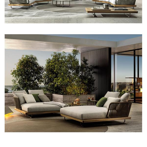 Modern New Design PL Ribbon Woven Aluminum Frame Hotel Villa Sofa And Table Set