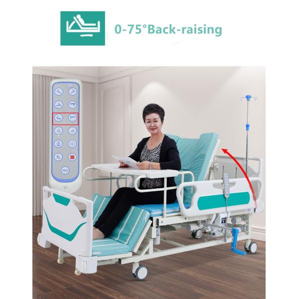 ABS Guardrails Metal Nursing Hospital Adjustable Beds With 4 Castors