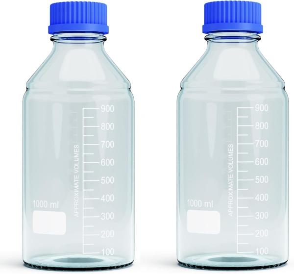 1000ml Storage Glass Bottles Round Media Storage Bottle – Borosilicate Glass Bottles – Safe Probe Storage Glass
