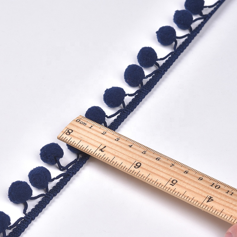 Голубая отделка Tassel 2.5cm Pom Pom шарика занавеса подушки