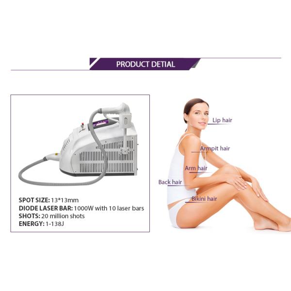 1 - 138J/Ccm2 Energy Lady Hair Removal Machine / Diode Laser Machine 61 * 42 * 39.5cm