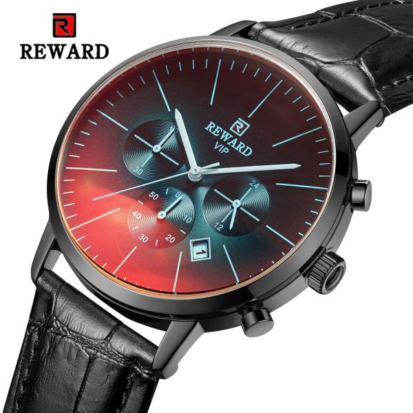 Chinese wholeasale 45mm big dial black leather strap mens metal watches