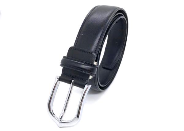 Classic Mens Leather Dress Belt With Single Prong Buckle 3.5cm Width