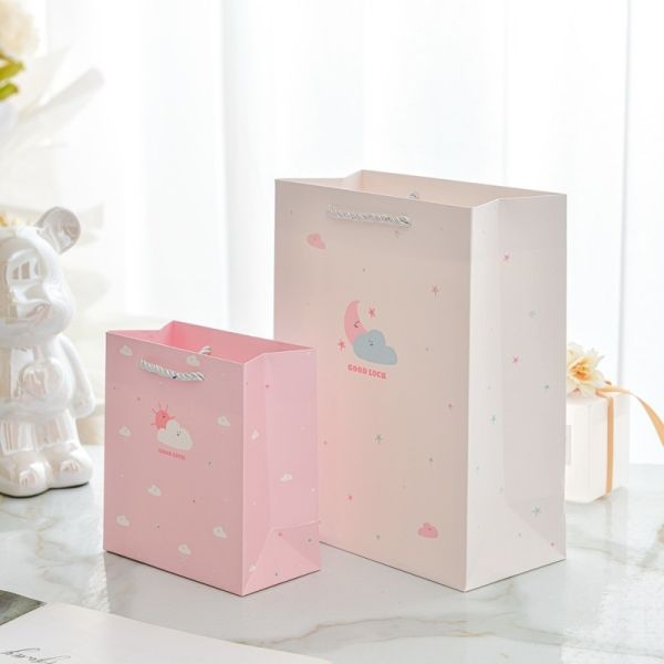 Good Luck Gift Bags Pastel Student Party Favors Twine Handle Carriers Birthday Celebration Paper Bags
