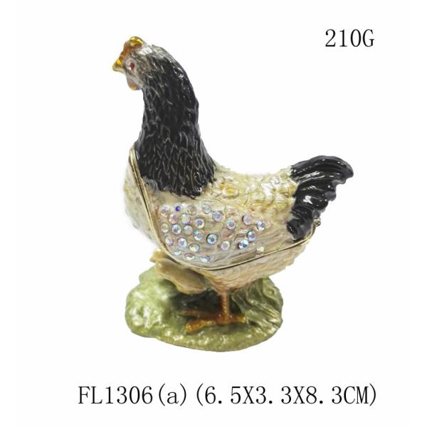 Unique hen jewelry box metal jewelry trinket box hen jewelry box