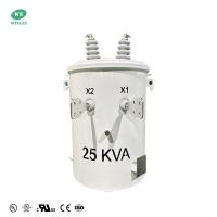 Certificación UL 25 Kva Transformador montado en un solo poste de fase de distribución aérea de energía Transformador sumergido en aceite de 12470V a 480V DOE 2016