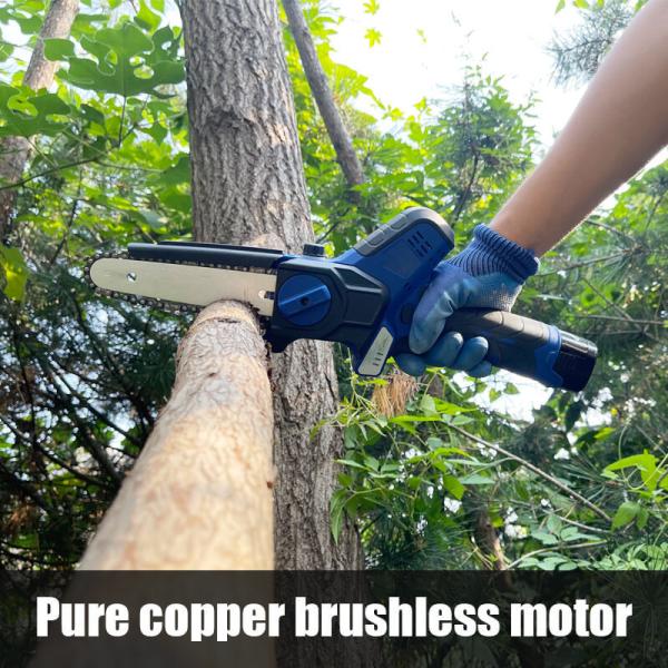Powerful 6 Inch Brushless Cordless Chainsaw Battery Operated Electric Tree Pruning Saw