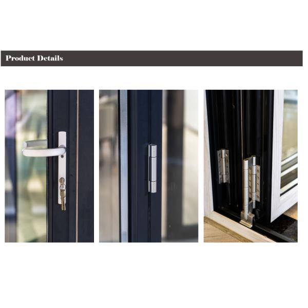 Two Way 6063 Aluminum Folding Door With Digital Handle Black Color Frame