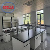 En acier inoxydable charnière de laboratoire de chimie banc de laboratoire bureaux et postes de travail avec solution d'armoire en acier