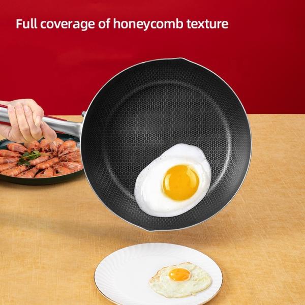 Factory Price 30 Cm Cookware 18/10 Stainless Steel Frypan Non Stick Honeycomb Fry Pans With Stainless Steel Handle