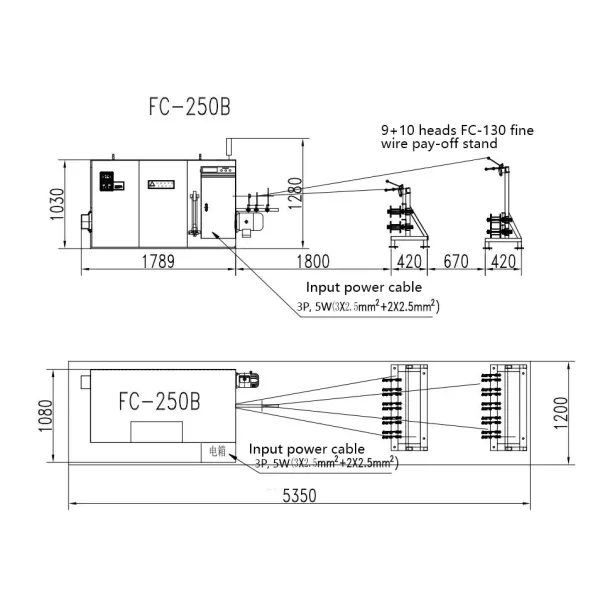 Fuchuan Ultra Fine Wire Twisting Bunching Buncher Stranding Cable Machine Wire Cable Making Machine for Building Wires