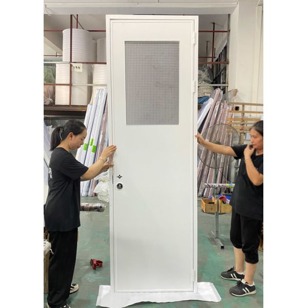 French-Style Aluminum Alloy Bathroom Door – Matte White Swing Door