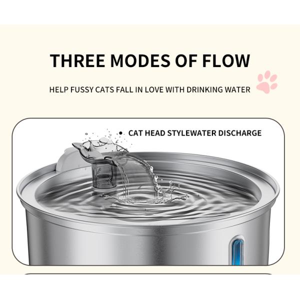 Stainless Steel Large Capacity Drinking Fountain Bowl 4L For Cats And Dogs