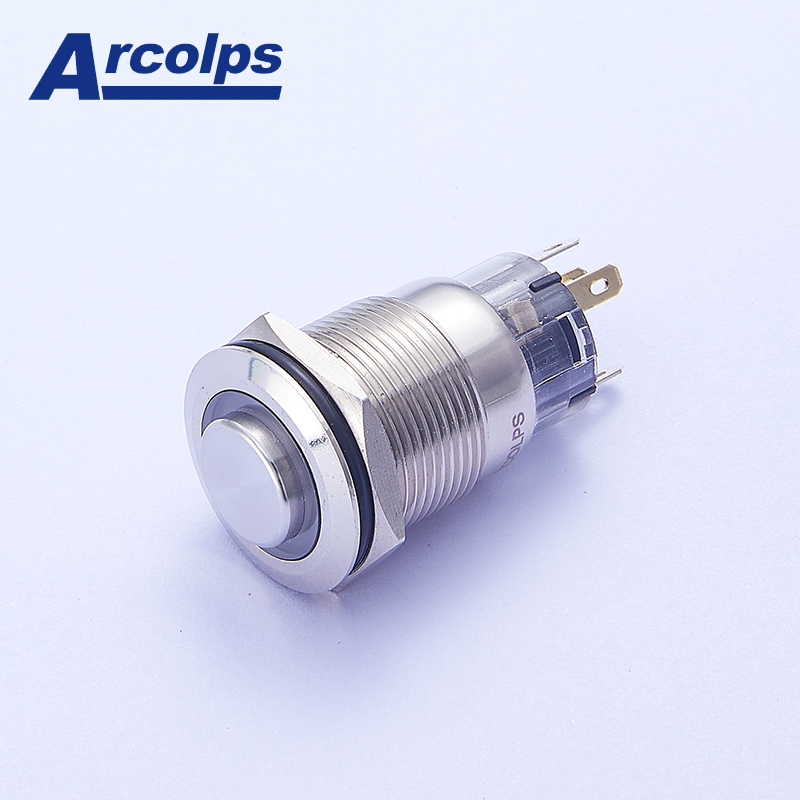 UL Stainless Steel Push Button Switch 250Vac 19mm Momentary Switch