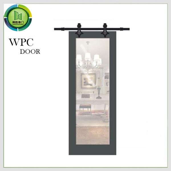 Porta de vidro à prova de som interior do escritório de WPC, portas de vidro de deslizamento do dobro do PVC