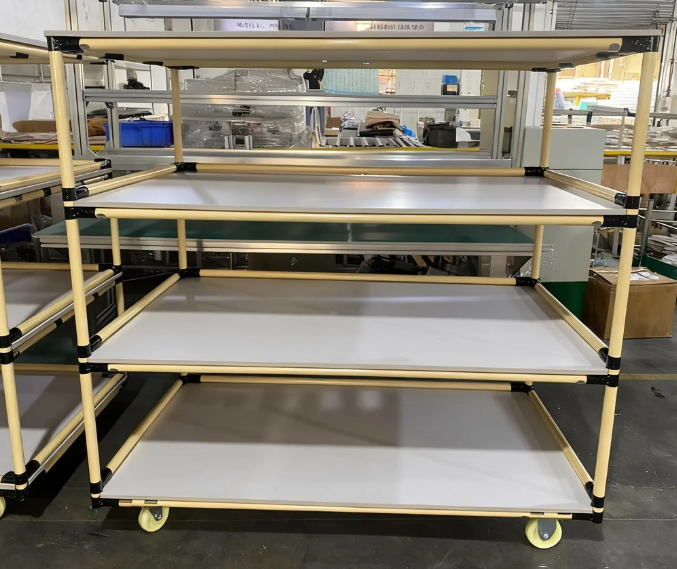 Four-layer Lean Pipe Flat Material Turnover Vehicle | Large-batch Material Storage And Transfer Equipment In The Workshop