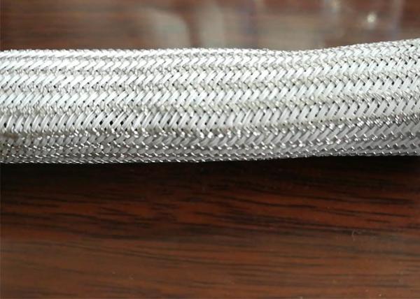 Sleeving trançado de aço inoxidável chapeado prata, tubulação de aço inoxidável trançada