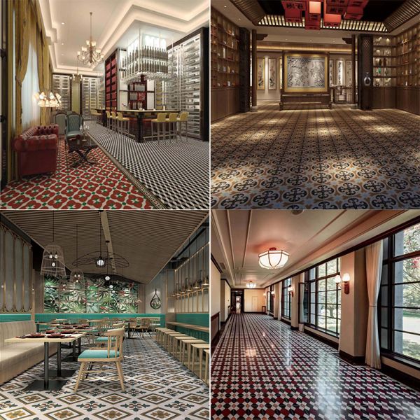 Handmade Colourful Encaustic Cement Tiles Hydraulic Tiles with Silky Matte Finish for Floor and Wall Tiling