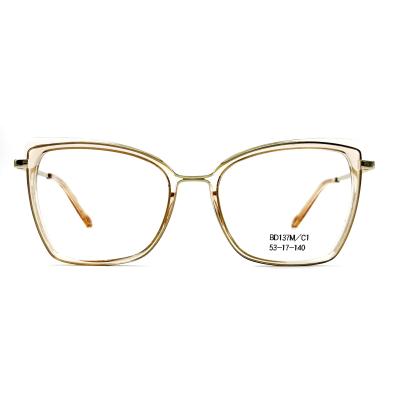 BD137M Vintage Square Womens Acetate Metal Glasses Customized color