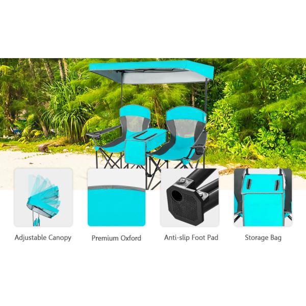 Camping Folding Chair With Umbrella, Recliner Chairs, Beach Chair Adults Camping Chair High Back with Umbrella